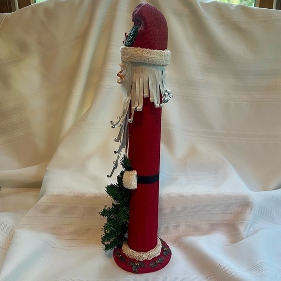 Santa Figurine Jingle Bells Whimsical Metal Beard Christmas Tree‎ EUC - Picture 5 of 11